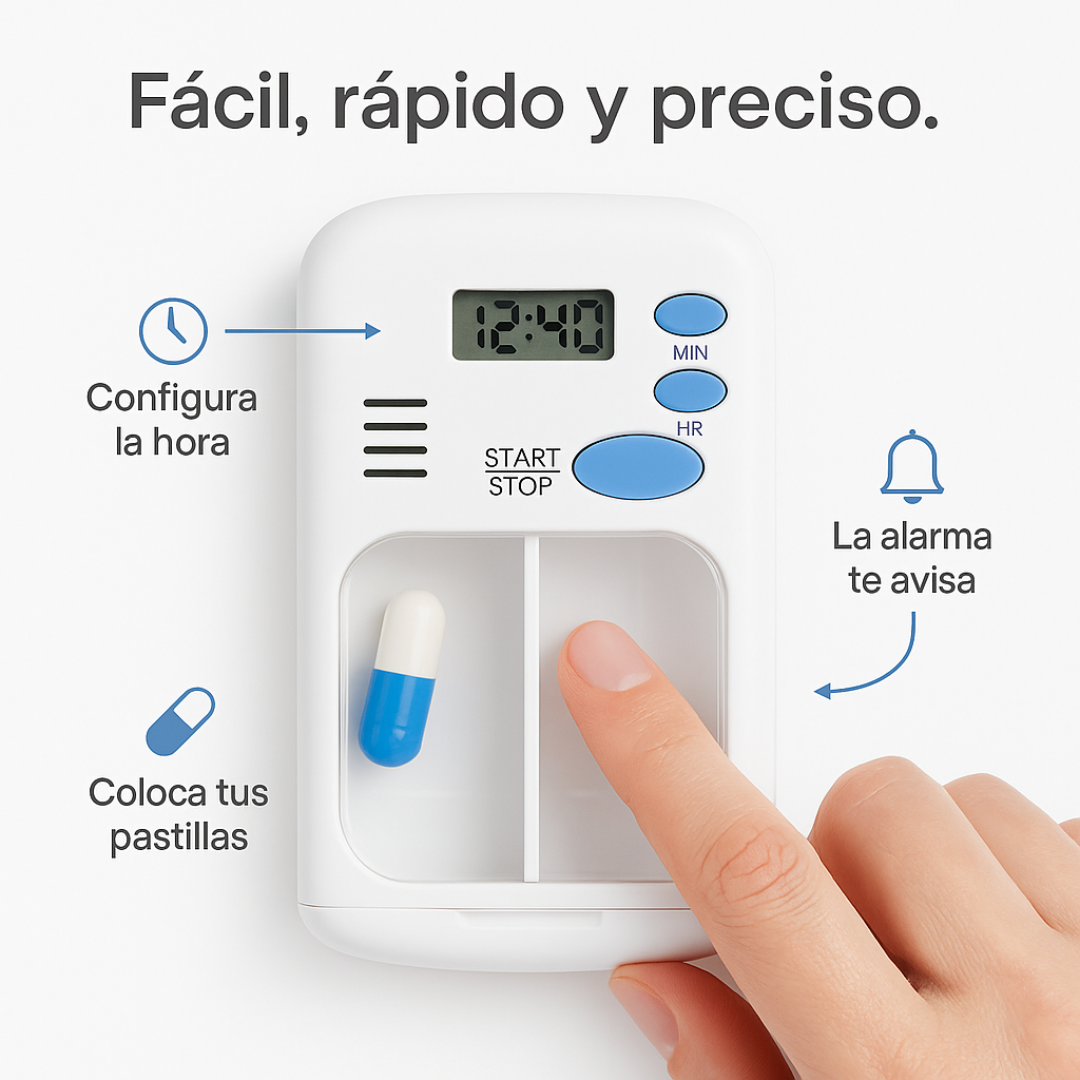 PillTime™ Pastillero Inteligente con Alarma